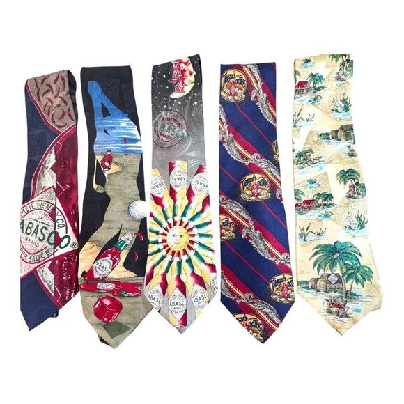 Lot Of 17 Vintage Tabasco Novelty Neckties Rare HTF Collection Peppers Christmas - Picture 4 of 16